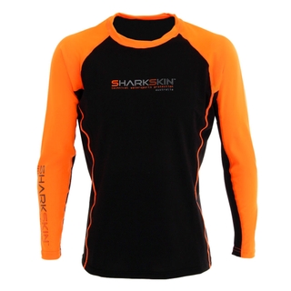 Buy Sharkskin Rapid Dry UPF50 Long Sleeve Rash Vest Charcoal/Orange online  at