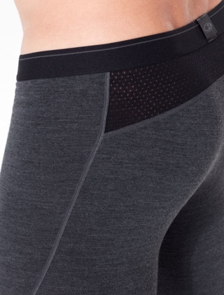 BodyfitZone Merino 260 Zone 3 and 4 Thermal Leggings - Jet Heather and Black