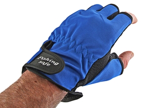 Buy Fishing Essentials Nylon Fishing Gloves - 3 Cut Finger Blue
