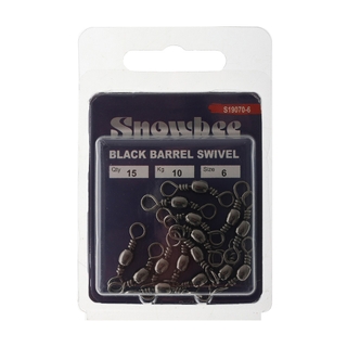 Buy Snowbee Black Barrel Swivels Size 6 10kg Qty 15 online at