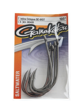 Buy Gamakatsu 4XS Inline Lightweight Game Hook 10/0 Qty 5 online at
