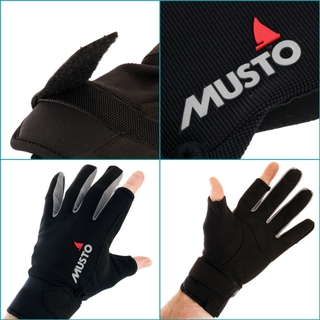 Musto Unisex Essential Sailing Short Finger Glove L, 991 Black