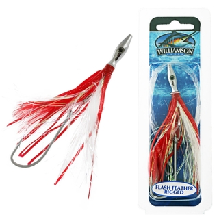 Buy Williamson Flash Feather Rigged Tuna Lure 4in Red White online at
