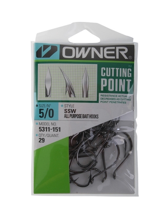 Buy Owner SSW Cutting Point Octopus Bait Hook Pro Pack 5/0 Qty 29 online at