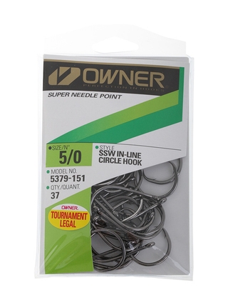 Owner Tournament SSW In-Line Circle Hook Pack 5/0 Qty 37 : :  Sports, Fitness & Outdoors