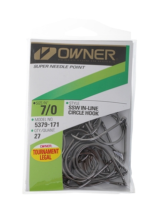 Buy Owner Tournament SSW In-Line Circle Hook Pack 7/0 Qty 27 online at