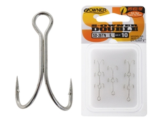Buy Owner SD-26 Tinned Trout Double Hooks Size 10 Qty 8 online at