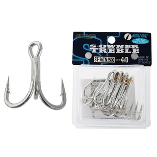 Buy Owner ST76TN Tinned Saltwater Treble Hook 4/0 Qty 5 online at