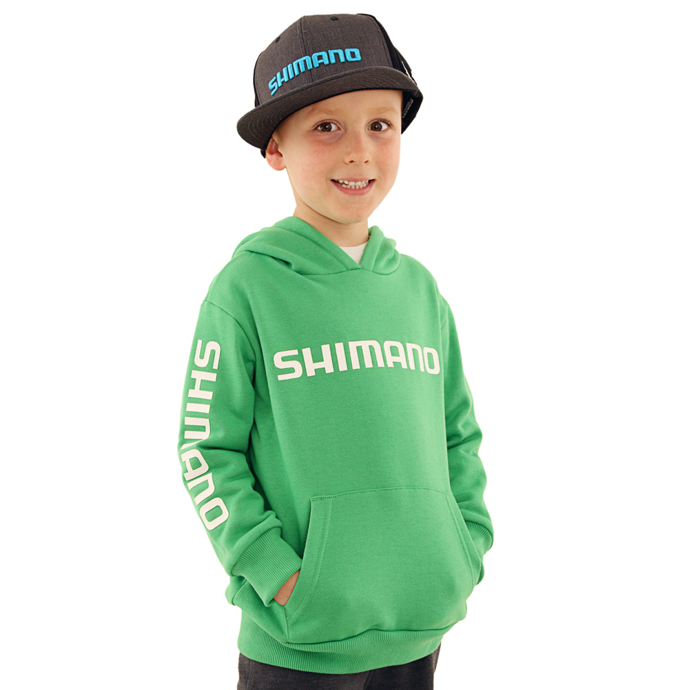 Buy Shimano Corporate Kids Hoodie Green Size 10 online at Marine Deals .nz