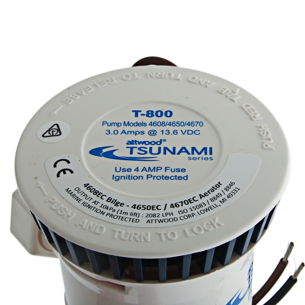 BOAT BAIT TANK WATER BILGE PUMP 12V ATTWOOD TSUNAMI T500 LIVE WELL AERATOR PUMP 