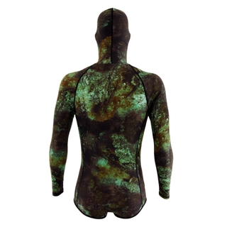 Buy Aropec UV Hooded Mens Spearfishing Wetsuit Top Camo Green Medium online  at