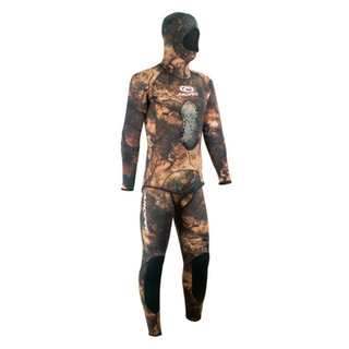 Buy Aropec Mens Open Cell Spearfishing Wetsuit Brown Camo 3mm 2pc online at