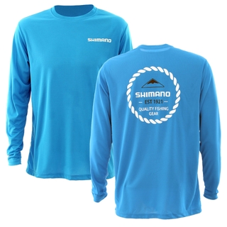 Buy Shimano Established Technical Mens Long Sleeve Shirt Blue M