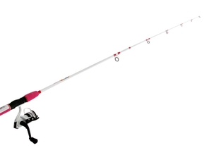 Pink Shakespeare 6 ft Hot Rod Kids Fishing Rod & Reel Combo With