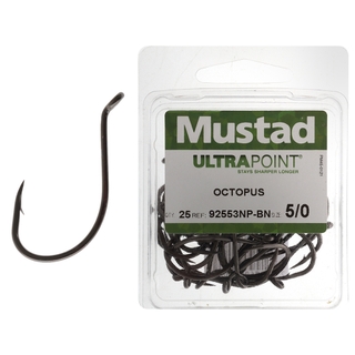  Mustad UltraPoint Octopus/Beak Bait Fishing Hook Black Nickel,  7/0, Pack of 25 : Sports & Outdoors