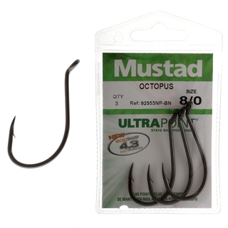 5 packs mustad ultra point UP octopus bn hooks size 2 8 pr pack 92553np-bn