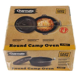 Charmate 4.5 Quart Round Cast Iron Camp Oven