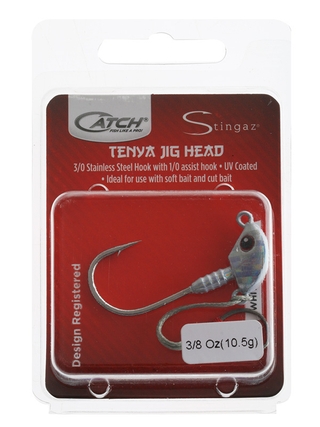 Buy Catch Stingaz Tenya Jig Head with Assist Hook 3/8oz White
