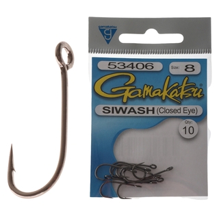 Gamakatsu 10007 Siwash Loose Hook, 10-Pack, Size 6, Nickel, Hooks