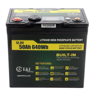 Buy E&J LiFePO4 Rechargeable Lithium Deep Cycle Battery 12v 50ah