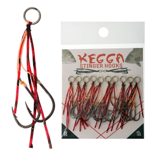 10x Red Kegga Stinger Assist Fishing Hooks for Bream Whiting Bass