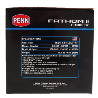 Buy PENN Fathom II 80 2-Speed Lever Drag Reel online at