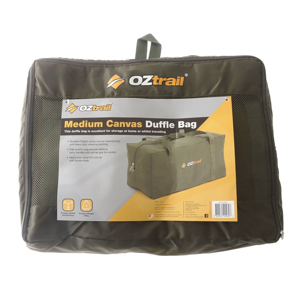 Buy OZtrail Canvas Duffle Bag Medium 50L online at Marine Deals