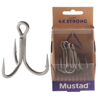 Buy Mustad JL74NP-TS Jaw Lok In-Line Treble Hook 4X Strong 4/0 Qty 5 online  at