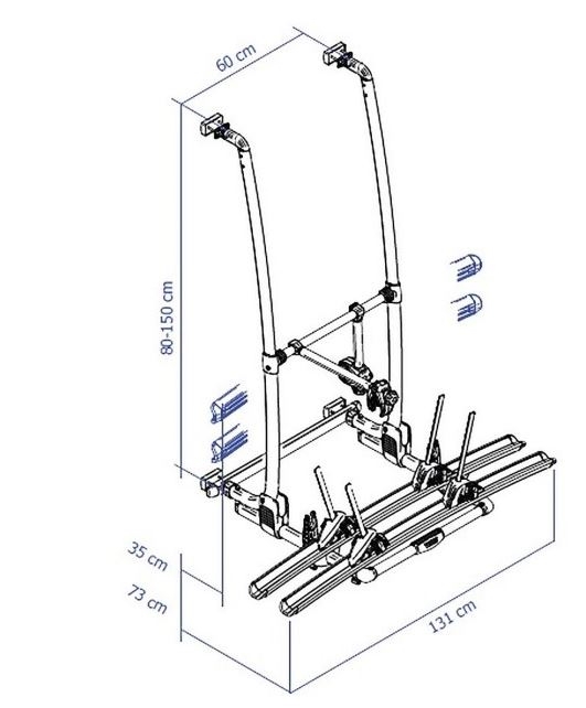 Thule bike rack dimensions sale