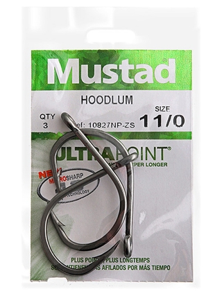 Buy Mustad Hoodlum Z-Steel Live Bait Hooks 11/0 Qty 3 online at