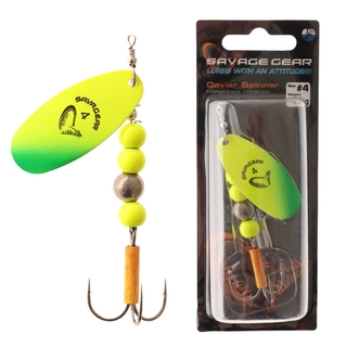 Buy Savage Gear Caviar Spinner Lure No.4 18g Qty 1 Yellow/Chartreuse online  at