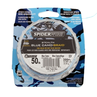 Buy Spiderwire Stealth Blue Camo Braid 300m 50lb online at Marine