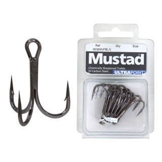 Buy Mustad 36329BLN Treble Hooks 1/0 Qty 6 online at