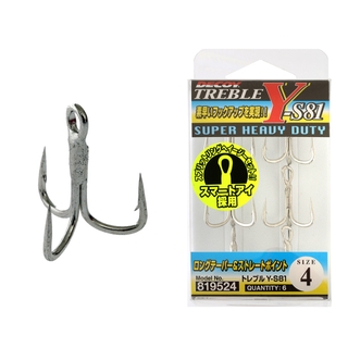 Buy Decoy Y-S81 Super Heavy Duty Treble Hooks #4 Qty 6 online at