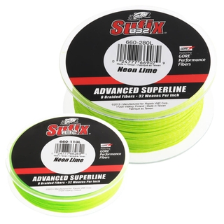 Sufix 50 Yard 832 Advanced Ice Braid Fishing Line - 30 lb. Test - Neon Lime