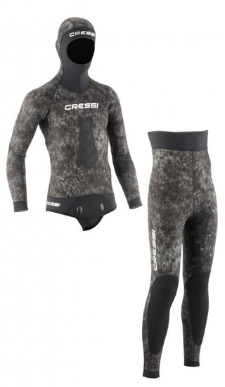 Cressi Tracina 5mm 2-piece Camo Freediving & Spearfishing Open Cell  Neoprene Wetsuits