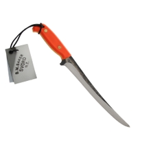 Svord Kiwi Fish Fillet Knife 9 inch Carbon Steel Blade, Black Polypropylene  Handles, Polyurethane Sheath