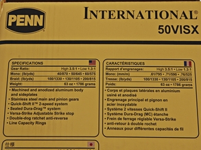 Penn INTERNATIONAL 50VISX Series Two 2 Speed Reel - BRAND NEW + 50 VISX