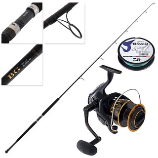 Buy Daiwa BG 6500 Bluewater Stickbait Topwater Spin Combo with Braid 8ft  PE6-8 150-300g 2pc online at