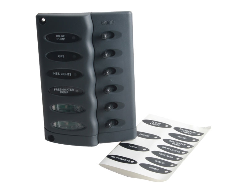 Buy BEP Marine Waterproof 6 Way LED Switch Panel with Fuse online