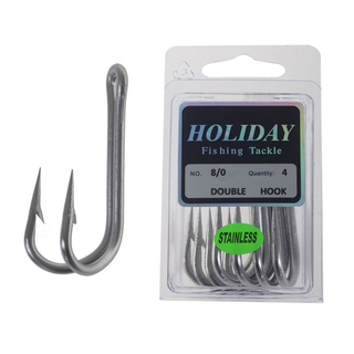 Buy Holiday Stainless Steel Double Hook 8/0 Qty 4 online at