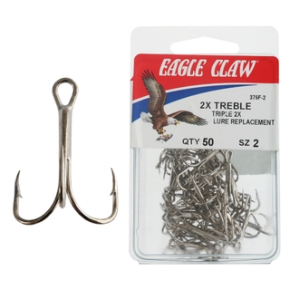 Buy Eagle Claw 375F Treble Hooks No.2 Qty 50 online at Marine
