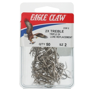 Buy Eagle Claw 375F Treble Hooks No.2 Qty 50 online at