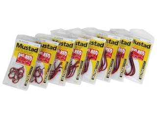 Buy Mustad 92554NPR Big Red Suicide Hooks online at