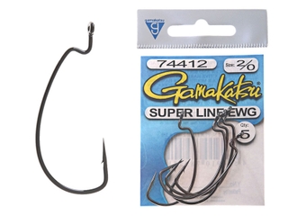 Gamakatsu Super Line EWG Hooks Size 3/0 #74413, 4 Packages, 20 Total Hooks  (New)