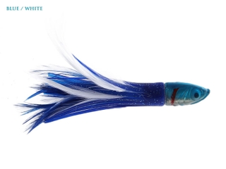 MagBay Premier 6 Tuna Feather Lures - Trolling Feathers (Blue White)