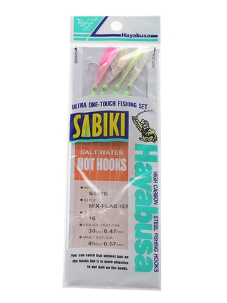 Buy Hayabusa Mix Flasher Hot Hooks Sabiki Rig Size 16 online at