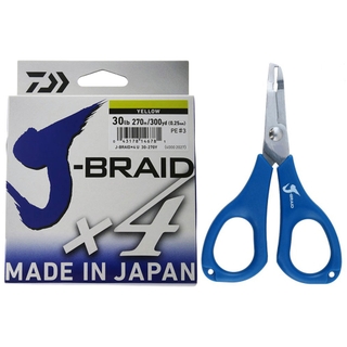 Daiwa J-Braid Grand X8 Multi Colour 300m w FREE Braid Scissors
