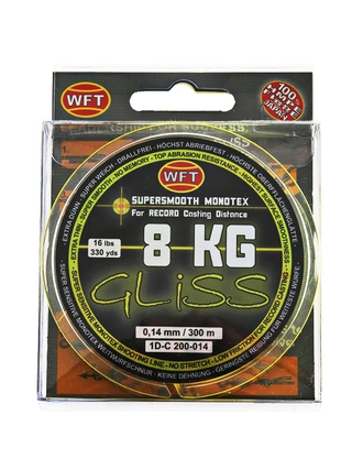 Buy WFT Gliss HMPE Hybrid Monotex Line Yellow 300m 8kg online at