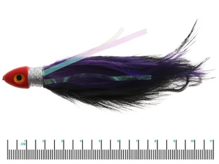 Buy Black Magic Saltwater Chicken Feathered Lure Black/Purple Double Hook  online at